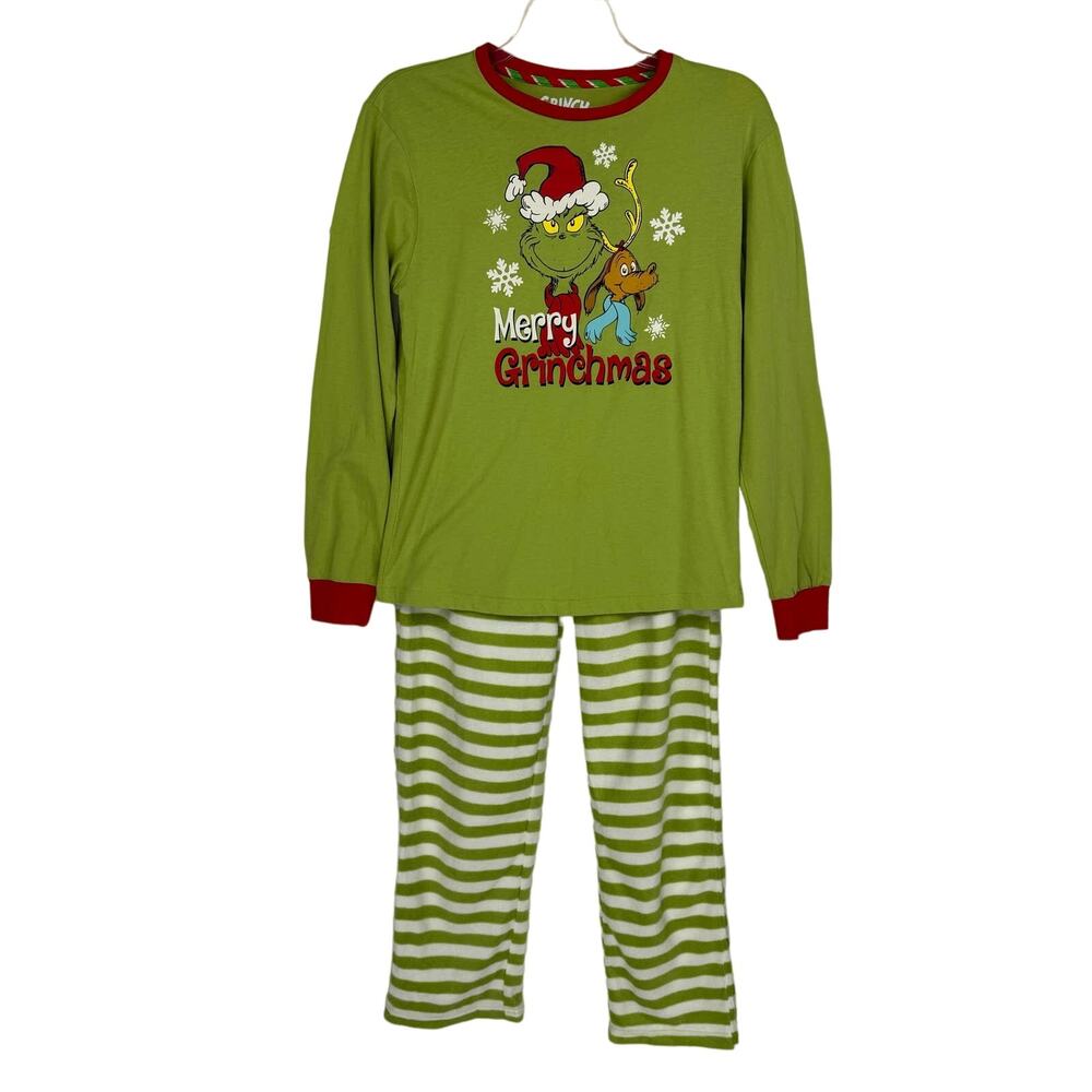 NWOT GRINCH | Green "Merry Christmas" Grinch & Max Print Pajama Set | Men's S